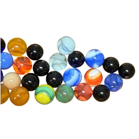 Marbles Collection Lot 100 Solid Vintage Various Sizes Colors Swirls Mixed 1lb - Picture 6 of 8